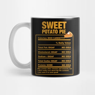 Sweet Potato Pie Nutrition Facts Black Thanksgiving Mug